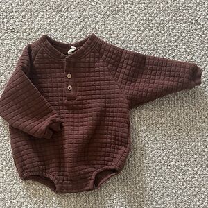 Quincy Mae Bubble Henley Romper, 12-18m